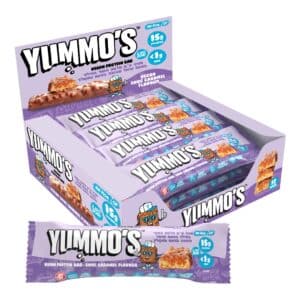 חטיף חלבון טבעוני ללא גלוטן יאמוס בטעם שוקולד קרמל 55 גרם