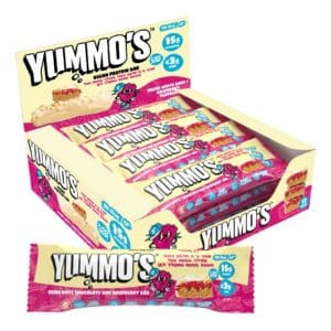 חטיף חלבון טבעוני ללא גלוטן יאמוס בטעם שוקולד לבן ופטל 55 גרם