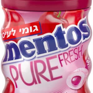מסטיק מנטוס פיור בטעם דובדבן 60 גרם