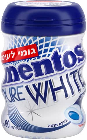 מנטוס פיור וויט מנטה 60 גרם