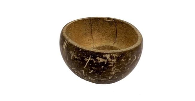 קערית מחצי אגוז קוקוס טבעי מבריק (פוליש)