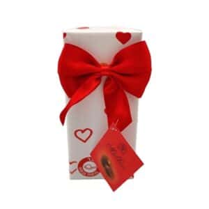 MELBON מארז שוקולד אדום ולבן לבבות סרט מתנה 40 גרם