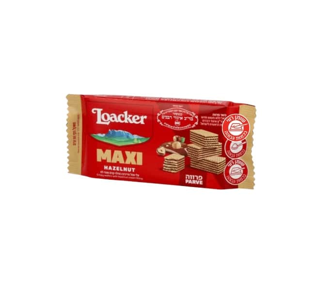 וופל לואקר מקסי אגוז 50 גרם